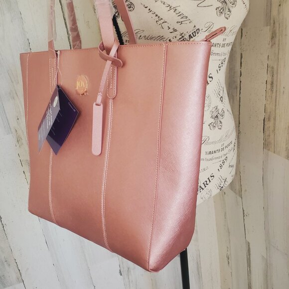 NWT JOY MANGANO  E*LITE TRAVEL COLLECTION LEATHER TOTE with RFID PROTECTION - Picture 4 of 8